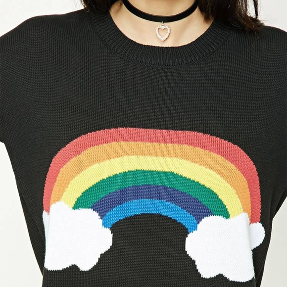 Forever 2 Rainbow Cloud Sweater Black 